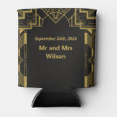 Art Deco Glamoureus Goud op Zwart Blikjeskoeler (Voorkant)