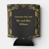 Art Deco Glamoureus Goud op Zwart Blikjeskoeler (Achterkant)