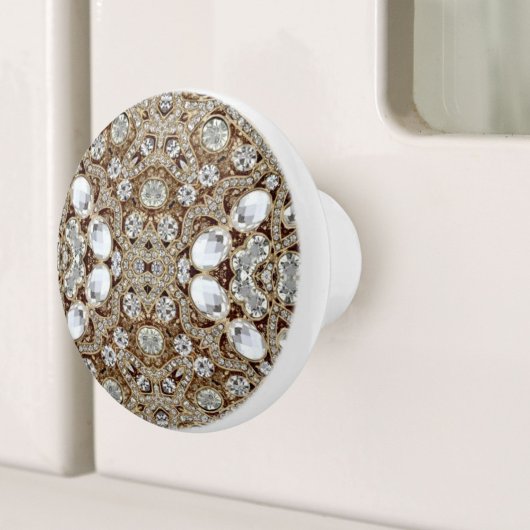 Art Deco Glamoureuze Mode Beige Gold Keramische Knop