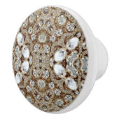 Art Deco Glamoureuze Mode Beige Gold Keramische Knop (Rechts)