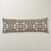 Art Deco Glamoureuze Mode Beige Gold Lichaamskussen (Achterkant)