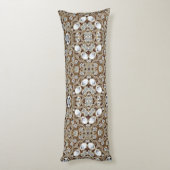 Art Deco Glamoureuze Mode Beige Gold Lichaamskussen (Achterkant (Verticaal))