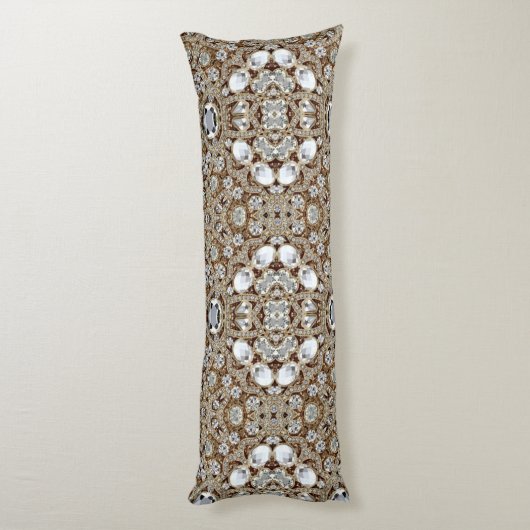 Art Deco Glamoureuze  Mode Beige Gold Lichaamskussen (Achterkant (Verticaal))