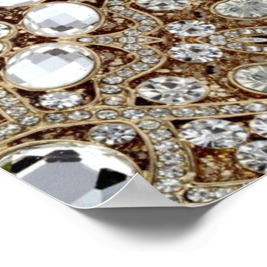 Art Deco Glamoureuze  Mode Beige Gold Poster (Hoek)