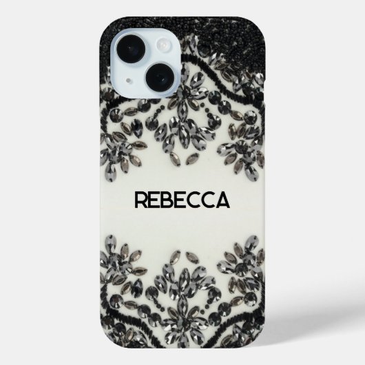 Art Deco Glamoureuze  Mode Black White Case-Mate iPhone Case (Achterkant)