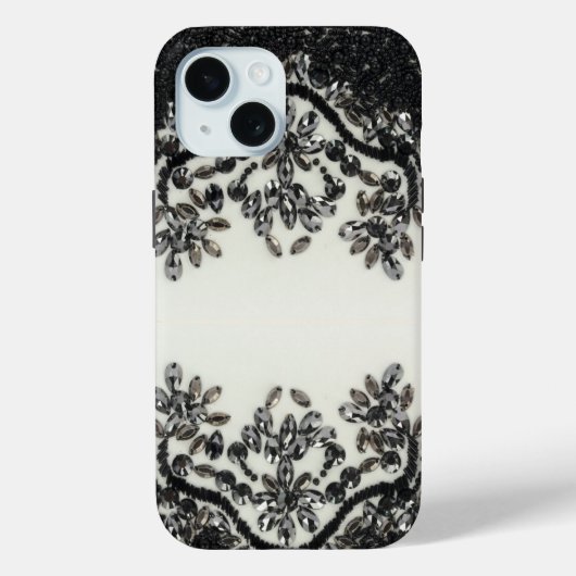 Art Deco Glamoureuze  Mode Black White Fl Case-Mate iPhone Case (Achterkant)