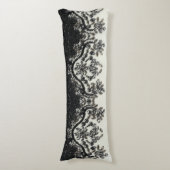 Art Deco Glamoureuze Mode Black White Fl Lichaamskussen (Voorkant Verticaal)