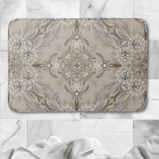 Art Deco Glamoureuze  Mode Grijze beige Badmat