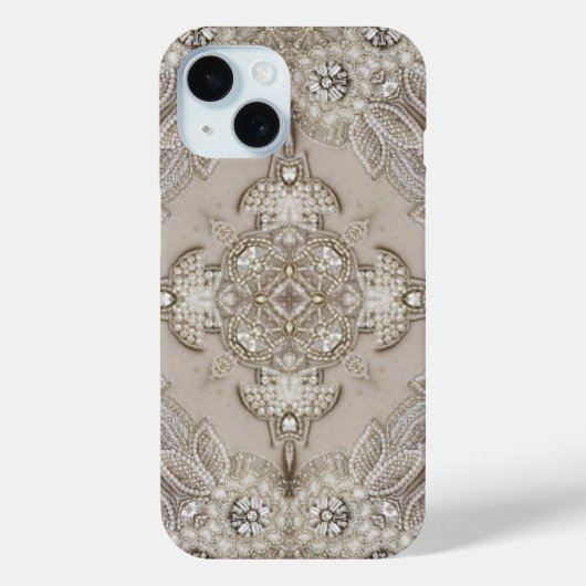 Art Deco Glamoureuze  Mode Grijze beige Case-Mate iPhone Case (Achterkant)