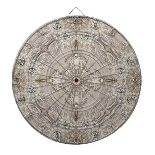 Art Deco Glamoureuze  Mode Grijze beige Dartbord (Voorkant)