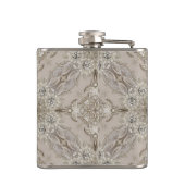 Art Deco Glamoureuze  Mode Grijze beige Heupfles (Achterkant)