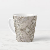 Art Deco Glamoureuze  Mode Grijze beige Latte Mok (Linkerhoek)