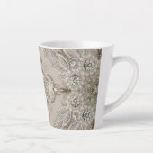 Art Deco Glamoureuze  Mode Grijze beige Latte Mok (Rechts)