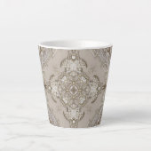 Art Deco Glamoureuze  Mode Grijze beige Latte Mok (Voorkant)