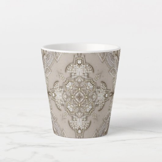 Art Deco Glamoureuze  Mode Grijze beige Latte Mok (Voorkant)