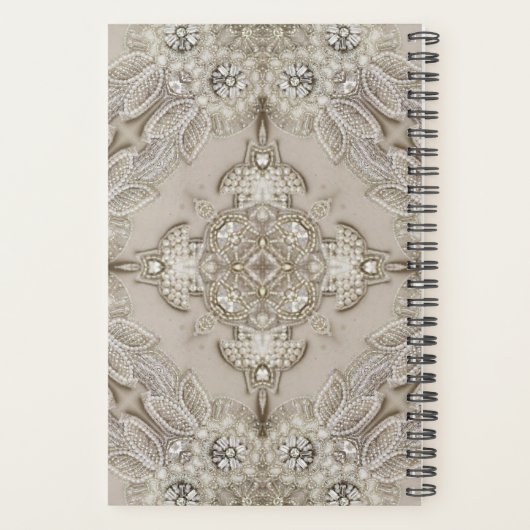 Art Deco Glamoureuze  Mode Grijze beige Planner (Achterkant)