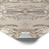 Art Deco Glamoureuze  Mode Grijze beige Poster (Hoek)