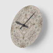 Art Deco Glamoureuze  Mode Grijze beige Ronde Klok (Hoek)