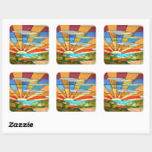 Art Deco Glas in lood 1 Sticker (Vel)