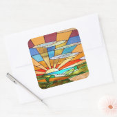 Art Deco Glas in lood 1 Sticker (Envelop)