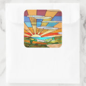 Art Deco Glas in lood 1 Sticker (Tas)