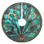 Art Deco Glas in lood Groen Turquoise Goud Kerstboom Rok (Voorkant)