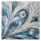 Art Deco Glas in lood Mozaïek Ornament Tegeltje (Voorkant)