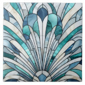 Art Deco Glas in lood Mozaïek Schelp Tegeltje (Voorkant)