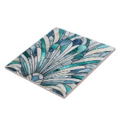 Art Deco Glas in lood Mozaïek Schelp Tegeltje (Zijkant)