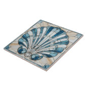 Art Deco Glas in lood Mozaïek Schelp Tegeltje (Zijkant)