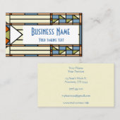 Art Deco Glas in lood Statement Visitekaartje (Voorkant / Achterkant)