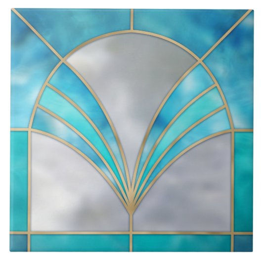 Art Deco-Glas in lood Tegeltje (Voorkant)