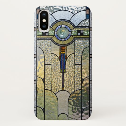 Art Deco Glas in lood Venster iPhone X hoesje (Achterkant)