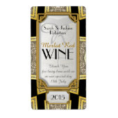 Art Deco Gold 3  stijlvolle wijnflesetiketten Etiket (Voorkant)