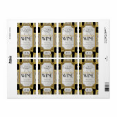 Art Deco Gold 3 stijlvolle wijnflesetiketten Etiket (Full Sheet)