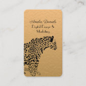 Art Deco Gold and Black Jaguar Business Card Visitekaartje (Voorkant)