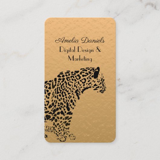 Art Deco Gold and Black Jaguar Business Card Visitekaartje (Voorkant)