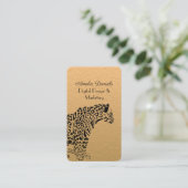 Art Deco Gold and Black Jaguar Business Card Visitekaartje (Staand voorkant)