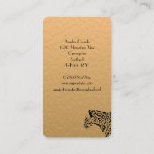 Art Deco Gold and Black Jaguar Business Card Visitekaartje (Achterkant)