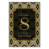 Art Deco Gold Black Diamond Weddenschappen Kaart (Achterkant)