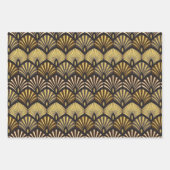Art Deco Gold Black Geometric Luxury Patroon Inpakpapier Vel (Voorkant)