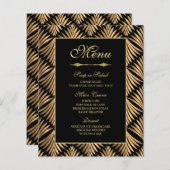 Art Deco Gold Black - Great Gatsby Wedding Menu (Voorkant / Achterkant)