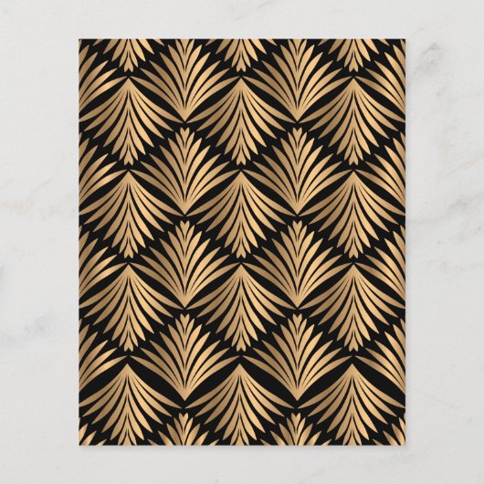 Art Deco Gold Black - Great Gatsby Wedding Menu (Achterkant)
