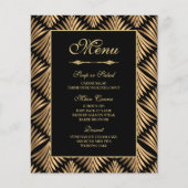 Art Deco Gold Black - Great Gatsby Wedding Menu (Voorkant)