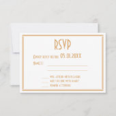 Art Deco Gold Black Great Gatsby Wedding RSVP-Kaar RSVP Kaartje (Voorkant)