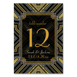 Art Deco Gold Black Guest Names Kaart