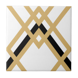 Art Deco Gold Black, naadloos geometrisch wit Tegeltje