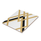 Art Deco Gold Black, naadloos geometrisch wit Tegeltje (Zijkant)