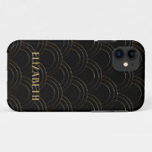 Art Deco Gold Black Name Persoonlijk Case-Mate iPhone Case (Achterkant (horizontaal))