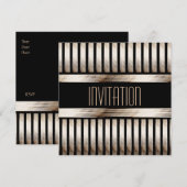 Art Deco Gold Black Sepia Kaart (Voorkant / Achterkant)